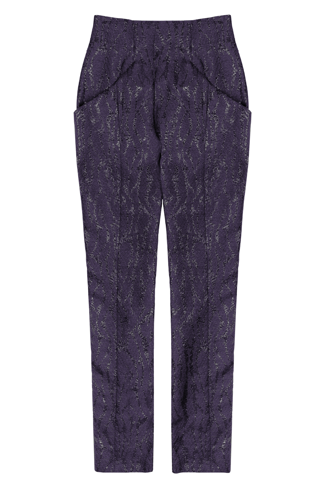 Plum Graphic Wave High Waisted Tapered Leg Pant Flat