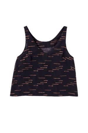 Black and Copper Pattern Tank Top Flat